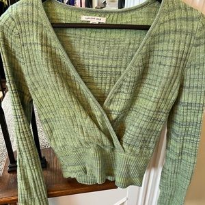 American Eagle Cropped Wrap Sweater Sz M
